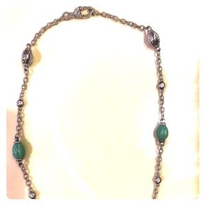 925 silver garnet link to link texturized necklace